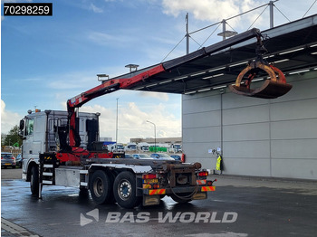 Camion cu sistem de cablu, Camion cu macara DAF XF105.410 XF 6X2 NL-Truck HMF 1643 Z2 Crane 24T Container system Lift+Steering-Axle Euro 5: Foto 2
