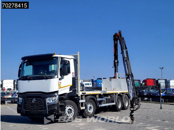 Camion platformă, Camion cu macara Renault C 430 8X4 Palfinger 22002 EH kran Crane Big-Axle steel suspension Euro 6: Foto 5