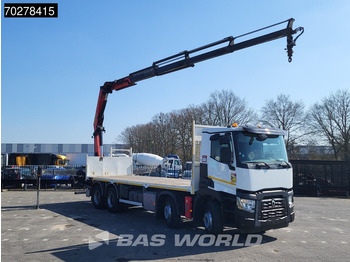 Camion platformă, Camion cu macara Renault C 430 8X4 Palfinger 22002 EH kran Crane Big-Axle steel suspension Euro 6: Foto 3