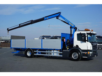 Camion platformă, Camion cu macara Scania P 250 / ACC / SKRZYNIOWY + HDS + WINDA / PALFINGER PK 12 002 - E: Foto 4 Camion platformă, Camion cu macara Scania P 250 / ACC / SKRZYNIOWY + HDS + WINDA / PALFINGER PK 12 002 - E: Foto 4