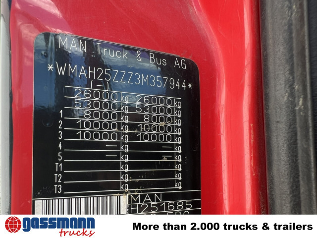 MAN TGA 26.363/410 6x4 BB, 2-S-Alukipper - Camion basculantă, Camion cu macara: Foto 2 MAN TGA 26.363/410 6x4 BB, 2-S-Alukipper - Camion basculantă, Camion cu macara: Foto 2