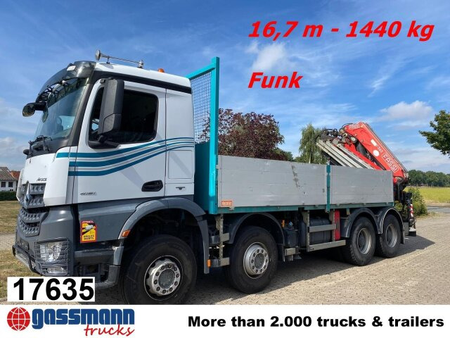 Mercedes-Benz Arocs 4151 K 8x4, Fassi Heckkran F 365 RA. 2.26 - Camion platformă, Camion cu macara: Foto 1 Mercedes-Benz Arocs 4151 K 8x4, Fassi Heckkran F 365 RA. 2.26 - Camion platformă, Camion cu macara: Foto 1