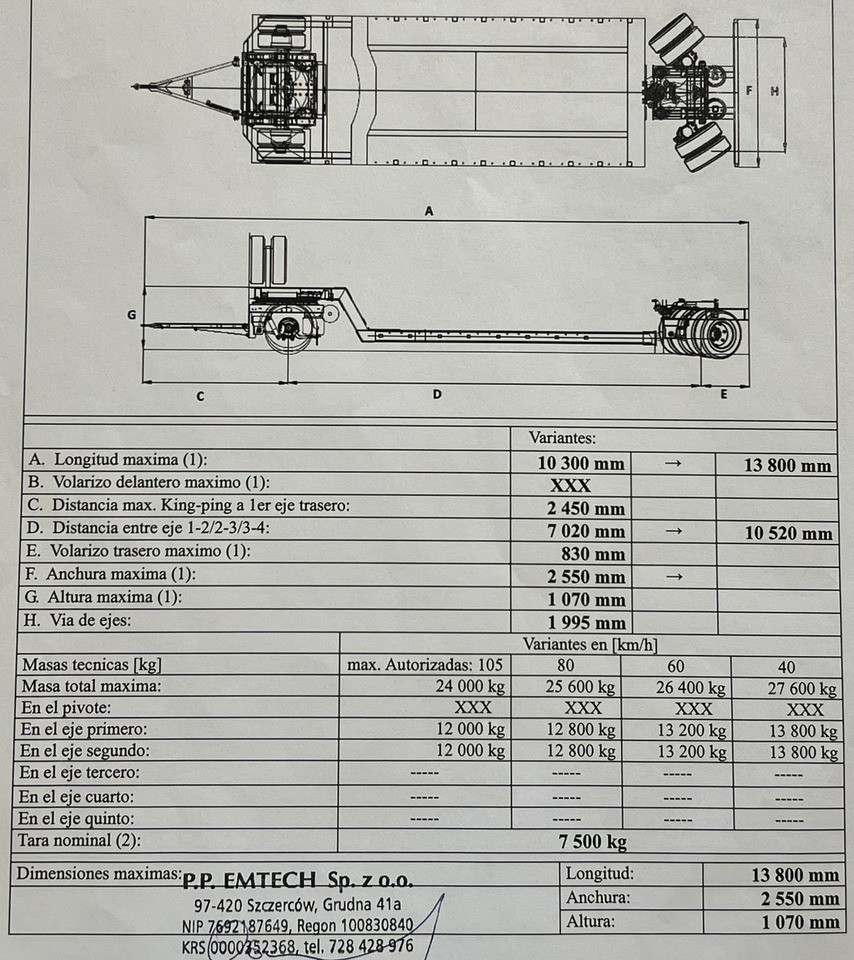 EMTECH PCN 18 PNZ-S Tiefbett zagłębiana Rozsuwana UNIKAT JAK NOWA - Remorcă transport agabaritic: Foto 5 EMTECH PCN 18 PNZ-S Tiefbett zagłębiana Rozsuwana UNIKAT JAK NOWA - Remorcă transport agabaritic: Foto 5