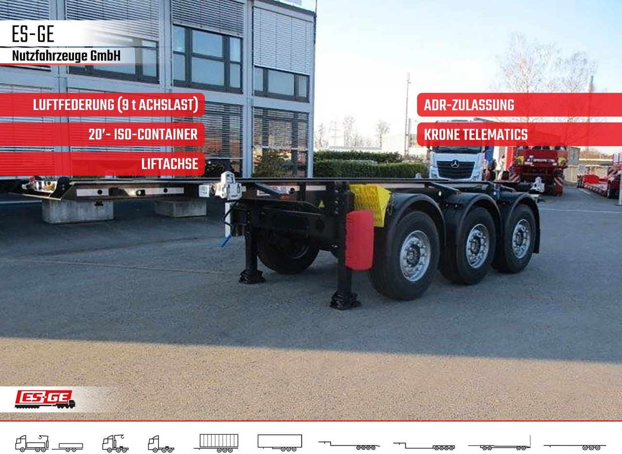 Krone 3-Achs-Containerchassis 20' - Semiremorcă transport containere/ Swap body: Foto 1 Krone 3-Achs-Containerchassis 20' - Semiremorcă transport containere/ Swap body: Foto 1