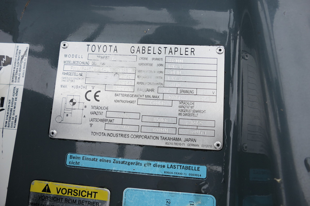 Electrostivuitor TOYOTA 7FBEST 15 Elektro Batterie 17/2021 3-Rad: Foto 13 Electrostivuitor TOYOTA 7FBEST 15 Elektro Batterie 17/2021 3-Rad: Foto 13