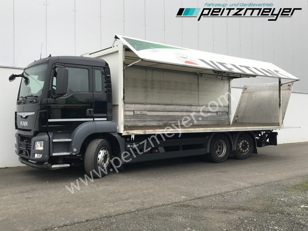 MAN TGS 26.360 FL Ewers Getränke + LBW 2 x AHK, Lenkachse, Kupplung neu - Camion pentru transportul băuturilor: Foto 1 MAN TGS 26.360 FL Ewers Getränke + LBW 2 x AHK, Lenkachse, Kupplung neu - Camion pentru transportul băuturilor: Foto 1