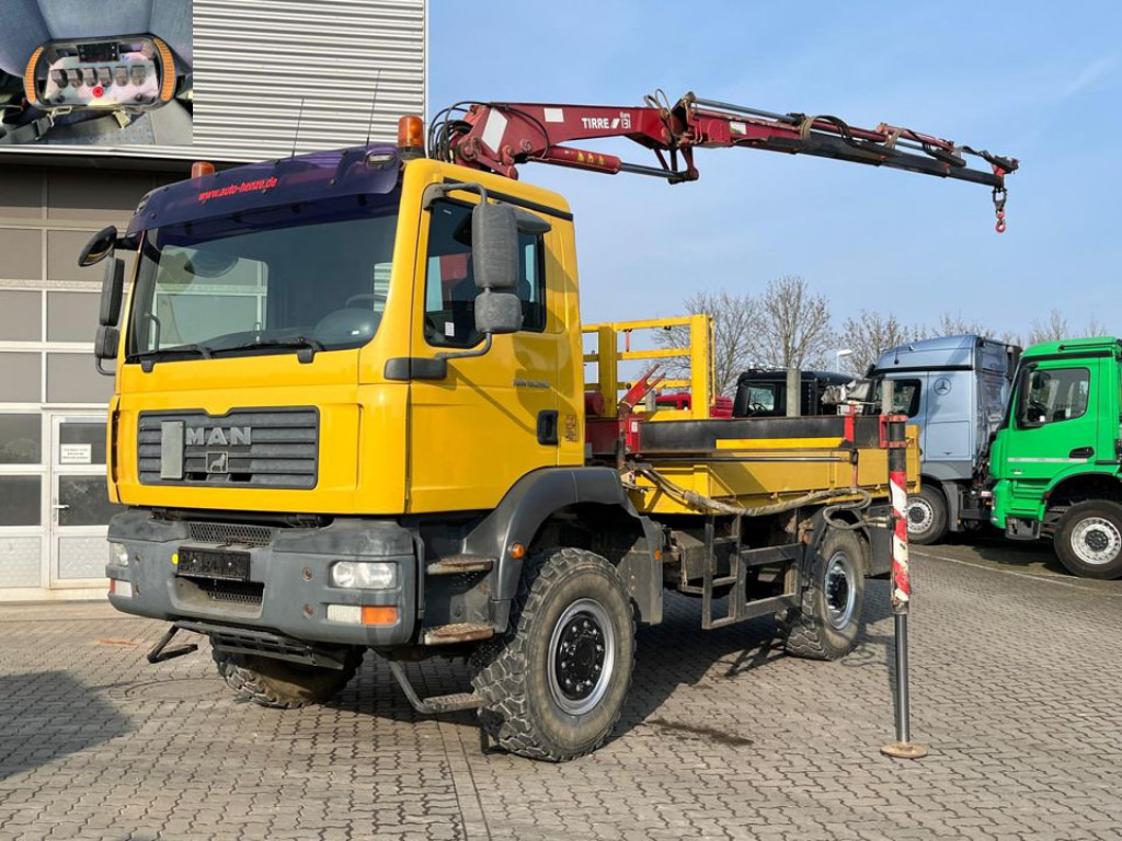 MAN TG-M 18.280 4x4 Pritsche Kran Singelreifen Funkfernbedienung - Camion platformă, Camion cu macara: Foto 1 MAN TG-M 18.280 4x4 Pritsche Kran Singelreifen Funkfernbedienung - Camion platformă, Camion cu macara: Foto 1