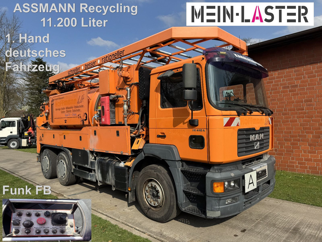 MAN FE 410 Assmann Saug HD Spüler Recycling + FB. - Maşină pentru vidanjări: Foto 1 MAN FE 410 Assmann Saug HD Spüler Recycling + FB. - Maşină pentru vidanjări: Foto 1