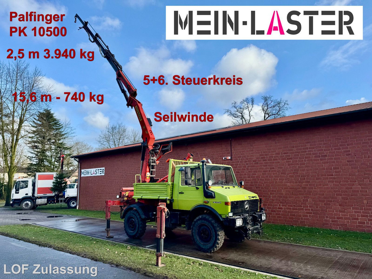 Unimog U 1650 PK 10500 Kran 15 m max. 3,9 t Seilwinde - Camion cu macara: Foto 1 Unimog U 1650 PK 10500 Kran 15 m max. 3,9 t Seilwinde - Camion cu macara: Foto 1