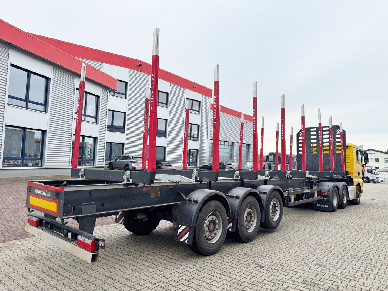 Semiremorcă transport busteni Schwarzmüller 3-Achs Holzauflieger 3-Achs Holzauflieger, Liftachse, MEHRFACH VORHANDEN!: Foto 8