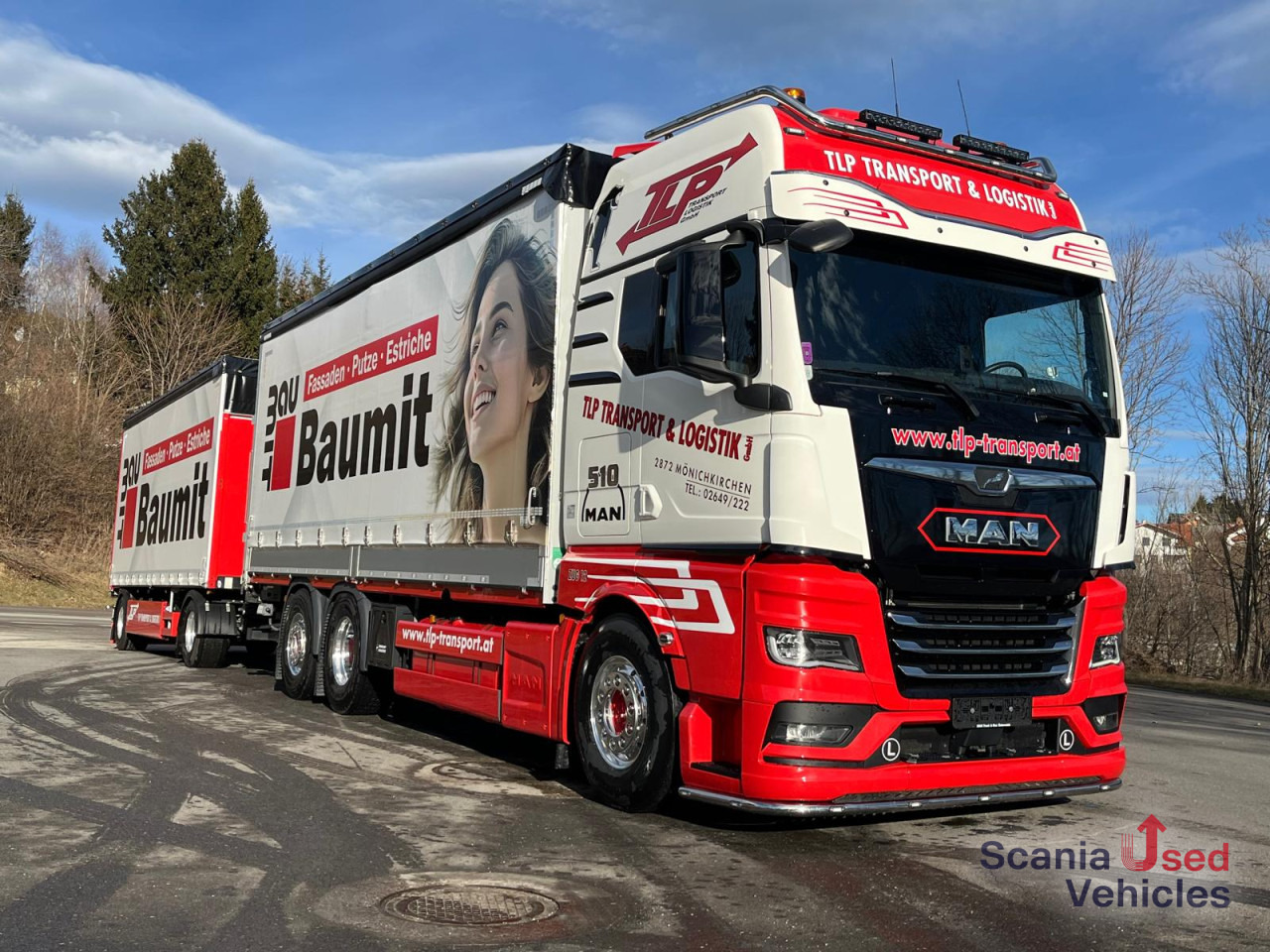 MAN TGX 26.510 6x2-4 LL Pritsche + Anhänger - Camion cu prelată: Foto 1 MAN TGX 26.510 6x2-4 LL Pritsche + Anhänger - Camion cu prelată: Foto 1