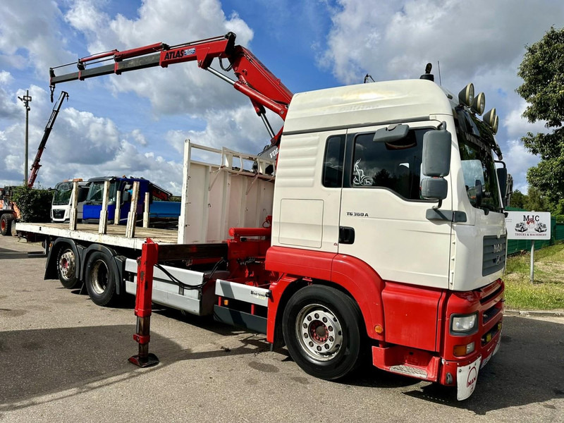 MAN TG 360 A 6x2 + KRAN ATLAS 100.1 A3 - PLATFORM 5m80 - E3 - LIFT-AXLE - FULL AIR SUSPENSION - ZF AS TRONIC - BE TRUCK - Camion platformă, Camion cu macara: Foto 2 MAN TG 360 A 6x2 + KRAN ATLAS 100.1 A3 - PLATFORM 5m80 - E3 - LIFT-AXLE - FULL AIR SUSPENSION - ZF AS TRONIC - BE TRUCK - Camion platformă, Camion cu macara: Foto 2