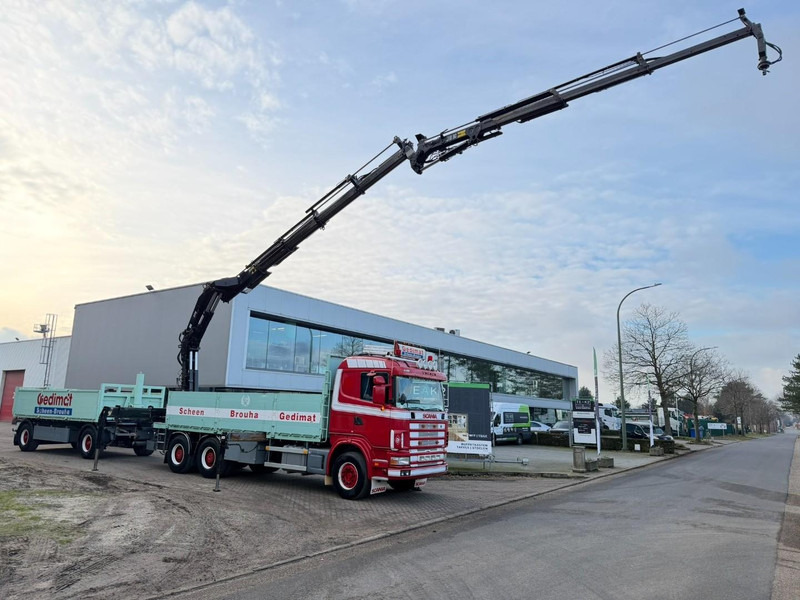 Scania 164L-480 V8 6x4 BAUSTOFF + KRAN HIAB 350-4 + JIB 90-4 - *TOP ZUSTAND* - ROTATOR - RADIO - RETARDER - BLATT / AP ACHSEN - BELGISCHE LKW - Camion platformă, Camion cu macara: Foto 1 Scania 164L-480 V8 6x4 BAUSTOFF + KRAN HIAB 350-4 + JIB 90-4 - *TOP ZUSTAND* - ROTATOR - RADIO - RETARDER - BLATT / AP ACHSEN - BELGISCHE LKW - Camion platformă, Camion cu macara: Foto 1