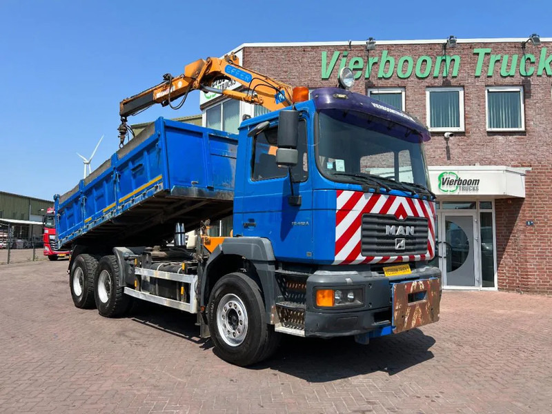 MAN 33 FE 33.410 6X4 KRAAN + KIPPER EURO 2 BLADGEVEERD - Camion basculantă, Camion cu macara: Foto 1 MAN 33 FE 33.410 6X4 KRAAN + KIPPER EURO 2 BLADGEVEERD - Camion basculantă, Camion cu macara: Foto 1