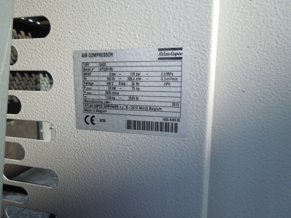 ATLAS COPCO GA55 - Compresor de aer: Foto 4 ATLAS COPCO GA55 - Compresor de aer: Foto 4