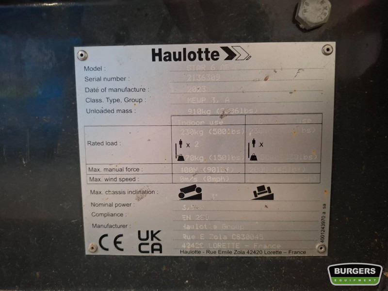 Haulotte Star 6 - Platformă verticală: Foto 5 Haulotte Star 6 - Platformă verticală: Foto 5