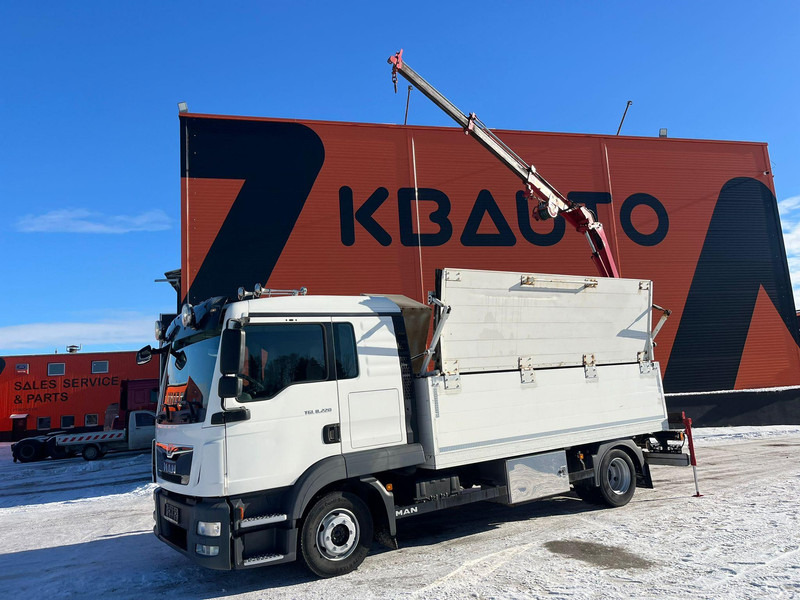 MAN TGL 8.220 4x2 HMF 340 K2 / PLATFORM L=4147 mm - Camion platformă, Camion cu macara: Foto 1 MAN TGL 8.220 4x2 HMF 340 K2 / PLATFORM L=4147 mm - Camion platformă, Camion cu macara: Foto 1