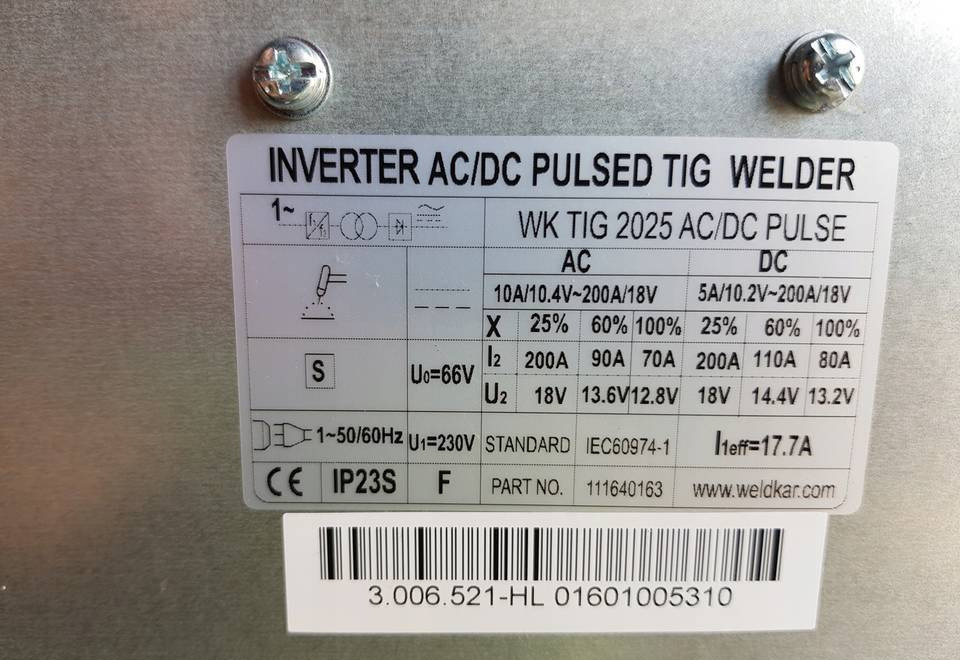 Spawarka Tig CEBORA WK 2025 AC/DC Puls, 200 A - Echipamente pentru sudare: Foto 2 Spawarka Tig CEBORA WK 2025 AC/DC Puls, 200 A - Echipamente pentru sudare: Foto 2