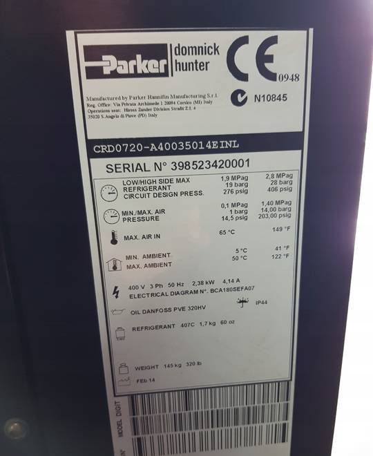 ZIĘBNICZY PARKER DOMNICK HUNTER CRD 0720 - Compresor de aer: Foto 3 ZIĘBNICZY PARKER DOMNICK HUNTER CRD 0720 - Compresor de aer: Foto 3