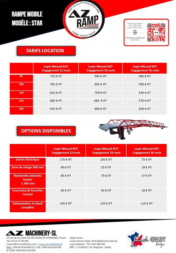 **RENTAL** Loading Ramp with with hydraulic tilting bridge - AZ RAMP - STAR- 8T. 8 ton capacity - Rampă de încărcare: Foto 2 **RENTAL** Loading Ramp with with hydraulic tilting bridge - AZ RAMP - STAR- 8T. 8 ton capacity - Rampă de încărcare: Foto 2