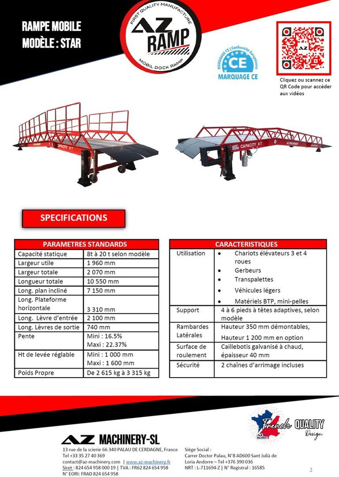 **RENTAL** Loading Ramp with with hydraulic tilting bridge - AZ RAMP - STAR- 8T. 8 ton capacity - Rampă de încărcare: Foto 4 **RENTAL** Loading Ramp with with hydraulic tilting bridge - AZ RAMP - STAR- 8T. 8 ton capacity - Rampă de încărcare: Foto 4