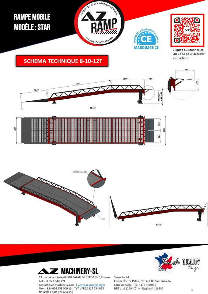 **RENTAL** Loading Ramp with with hydraulic tilting bridge - AZ RAMP - STAR- 8T. 8 ton capacity - Rampă de încărcare: Foto 5 **RENTAL** Loading Ramp with with hydraulic tilting bridge - AZ RAMP - STAR- 8T. 8 ton capacity - Rampă de încărcare: Foto 5