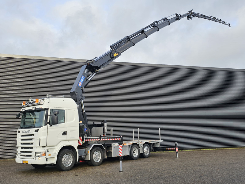 Scania R480 8X2 / HMF 60 t/m + JIB / RETARDER - Camion platformă, Camion cu macara: Foto 1 Scania R480 8X2 / HMF 60 t/m + JIB / RETARDER - Camion platformă, Camion cu macara: Foto 1
