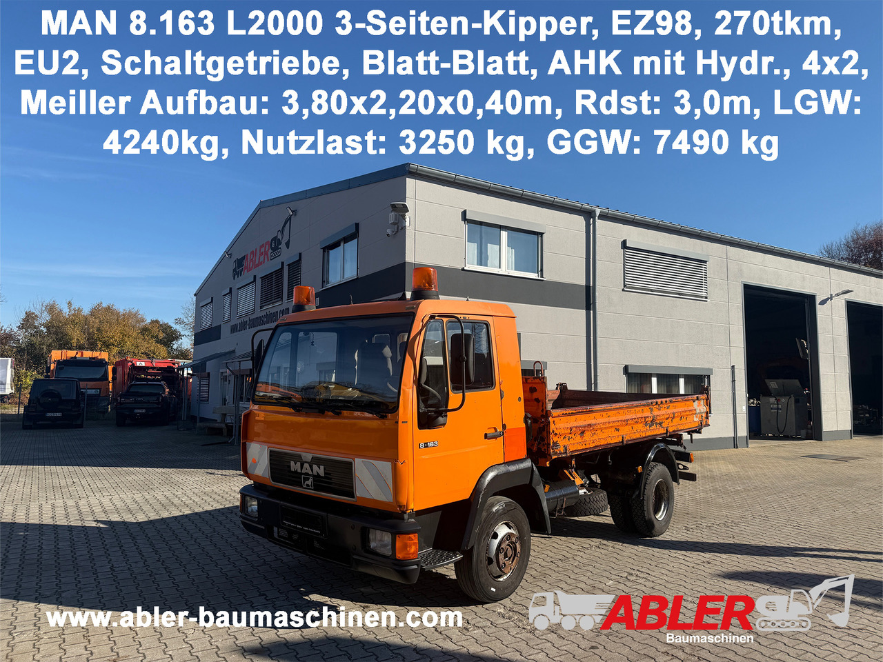 MAN 8.163 L2000 3-Seiten-Kipper AHK - Camion basculantă: Foto 1 MAN 8.163 L2000 3-Seiten-Kipper AHK - Camion basculantă: Foto 1