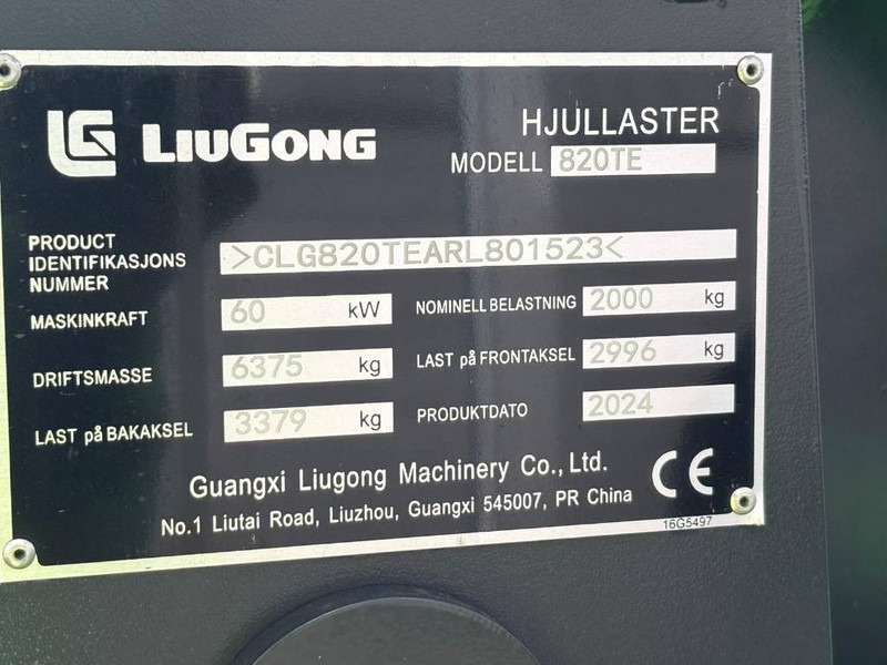 LIUGONG 820 TE Electric - Încărcător frontal pe pneuri: Foto 5 LIUGONG 820 TE Electric - Încărcător frontal pe pneuri: Foto 5