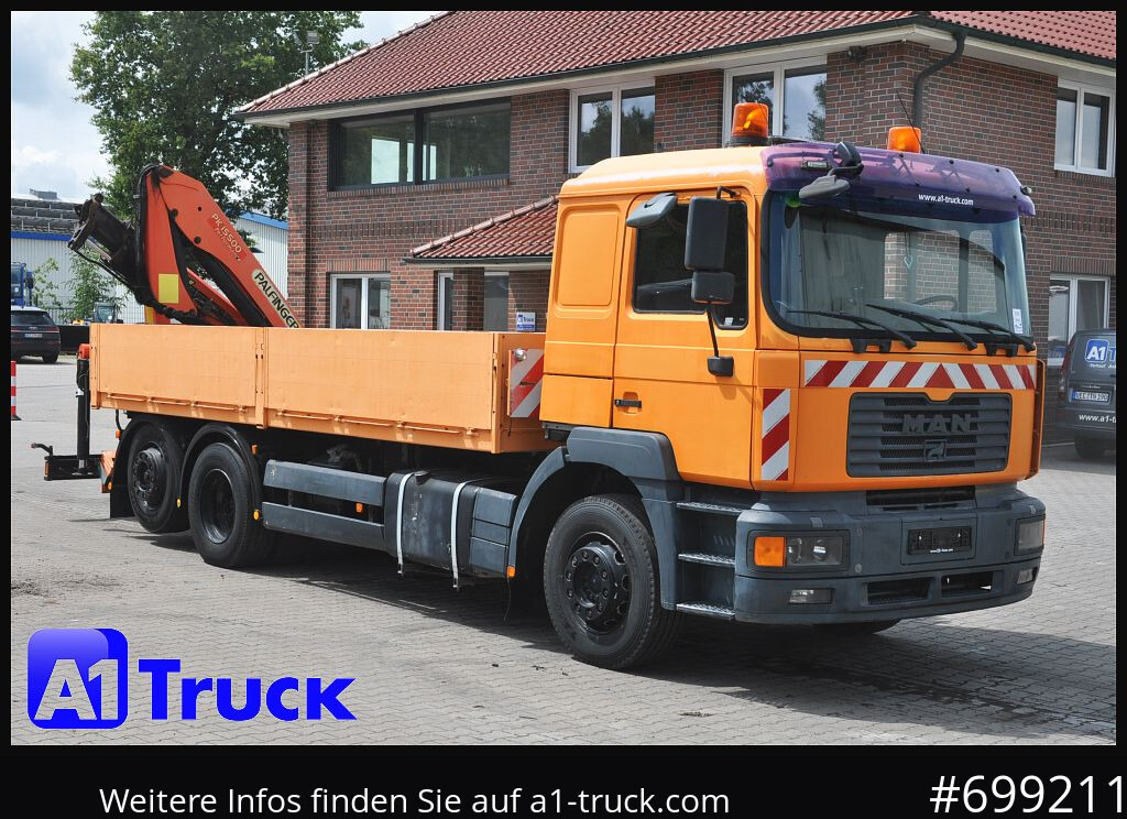 MAN MAN F 2000 26.464 Intarder Kran PK 15.500 Funk, - Camion platformă, Camion cu macara: Foto 1 MAN MAN F 2000 26.464 Intarder Kran PK 15.500 Funk, - Camion platformă, Camion cu macara: Foto 1