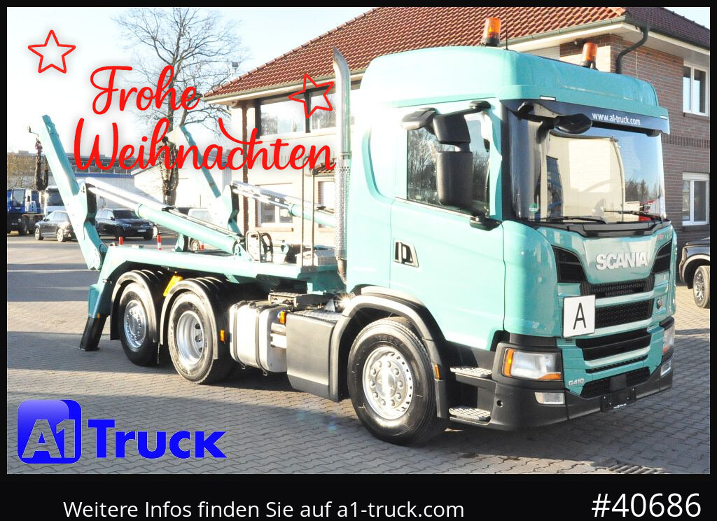 SCANIA G410 Meiller AK 16 Funk Lenkachse - Camion container de gunoi: Foto 1 SCANIA G410 Meiller AK 16 Funk Lenkachse - Camion container de gunoi: Foto 1