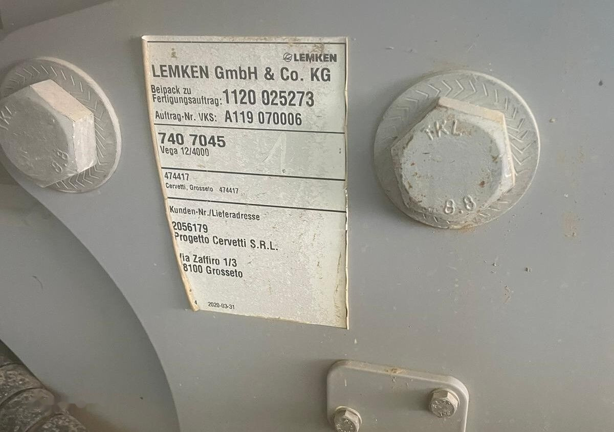 Lemken VEGA 4000 - Maşină de erbicidat tractata: Foto 5 Lemken VEGA 4000 - Maşină de erbicidat tractata: Foto 5