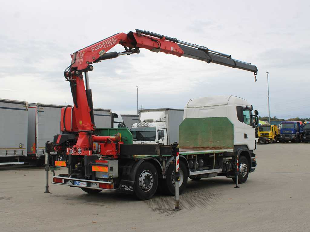 Scania R 500, 6X2, EURO 4, OPTICRUISE, HYDRAULIC ARM FASSI F220A.23 - Camion platformă, Camion cu macara: Foto 4 Scania R 500, 6X2, EURO 4, OPTICRUISE, HYDRAULIC ARM FASSI F220A.23 - Camion platformă, Camion cu macara: Foto 4