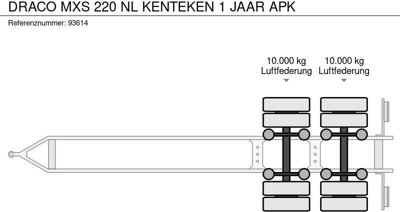 Remorcă platformă DRACO MXS 220 NL KENTEKEN  1 JAAR APK: Foto 8