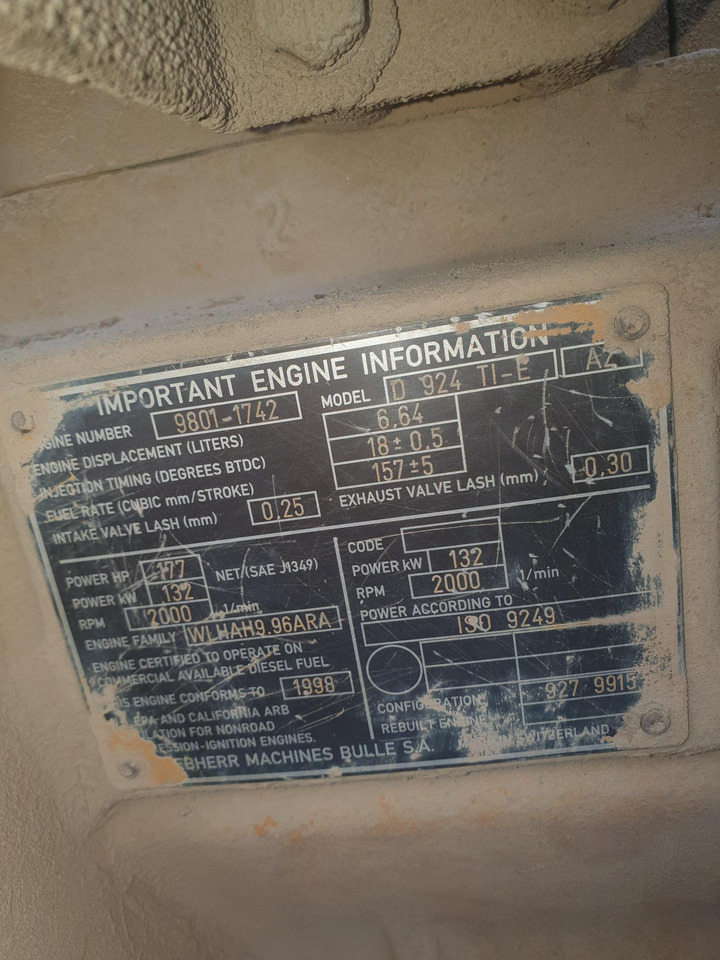 Motor Liebherr D924 Tie (132 kw) - Motor pentru Utilaje constructii: Foto 3 Motor Liebherr D924 Tie (132 kw) - Motor pentru Utilaje constructii: Foto 3