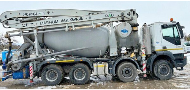 Iveco Trakker 450 +7m3 pumi - Pompă de beton staționară: Foto 1 Iveco Trakker 450 +7m3 pumi - Pompă de beton staționară: Foto 1
