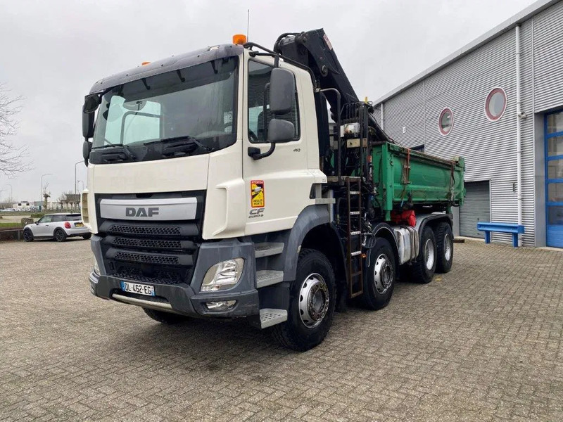 DAF CF410 / 8X4 / BIG AXLE / FULL-STEEL /2 SIDE TIPPER/ ONLY:363247 KM / AUTOMATIC / EURO-6 / 2014 - Camion cu macara: Foto 1 DAF CF410 / 8X4 / BIG AXLE / FULL-STEEL /2 SIDE TIPPER/ ONLY:363247 KM / AUTOMATIC / EURO-6 / 2014 - Camion cu macara: Foto 1