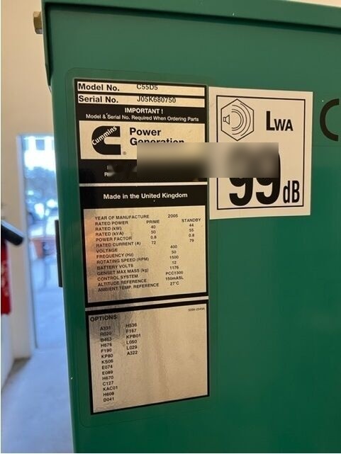 Cummins C55D5 - Generator electric: Foto 5 Cummins C55D5 - Generator electric: Foto 5