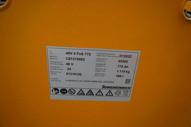 Jungheinrich unknown | Battery 48V775Ah 48 5PZS775 Year 2022 weight 1119 kg sn. - Acumulator pentru Stivuitor: Foto 4 Jungheinrich unknown | Battery 48V775Ah 48 5PZS775 Year 2022 weight 1119 kg sn. - Acumulator pentru Stivuitor: Foto 4