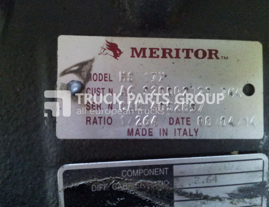 RENAULT MERITOR RSS1344C, ratio 2.64; 2.85; 3.08, MERITOR RSS1344C, MS17 differential - Diferențial pentru Camion: Foto 1 RENAULT MERITOR RSS1344C, ratio 2.64; 2.85; 3.08, MERITOR RSS1344C, MS17 differential - Diferențial pentru Camion: Foto 1