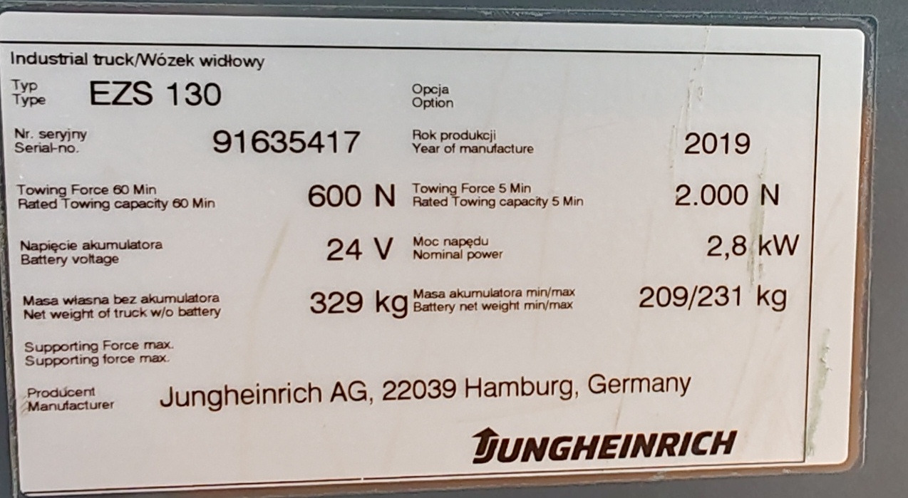 Jungheinrich ezs 130 / 2019y/ 2392mh - Tractor electric: Foto 4 Jungheinrich ezs 130 / 2019y/ 2392mh - Tractor electric: Foto 4