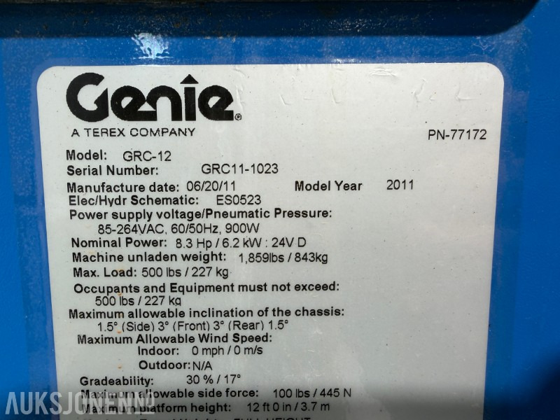 Autopropulsată platformă 2011 GRC 12 - 5,5m mastelift: Foto 17 Autopropulsată platformă 2011 GRC 12 - 5,5m mastelift: Foto 17