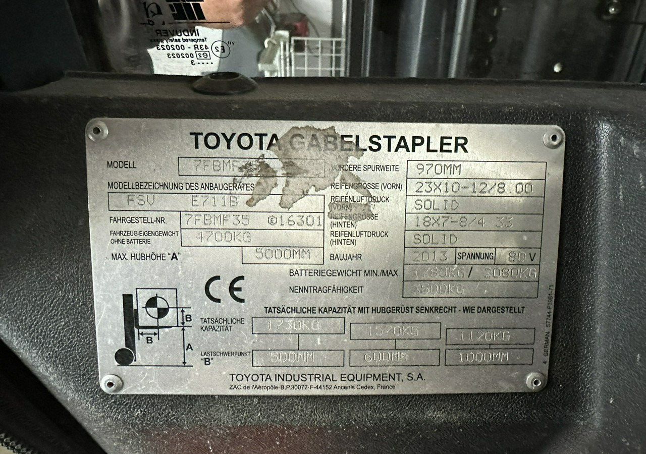 Electrostivuitor Inna Inny Toyota 7FBMF35 GOLD35 Wózek widłowy 2013 elektryczny: Foto 11 Electrostivuitor Inna Inny Toyota 7FBMF35 GOLD35 Wózek widłowy 2013 elektryczny: Foto 11