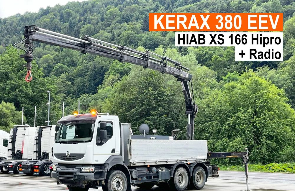 Renault Kerax 380 EEV // Skrzynia Burtowa // HIAB XS166 Hipro + Radio // Zwolnice // // - Camion platformă, Camion cu macara: Foto 1 Renault Kerax 380 EEV // Skrzynia Burtowa // HIAB XS166 Hipro + Radio // Zwolnice // // - Camion platformă, Camion cu macara: Foto 1