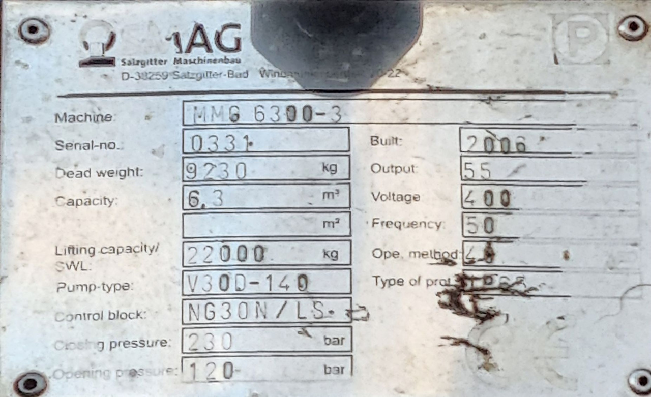 Peiner SMAG MMG 6300-3-S - Graifer pentru Echipament portuar: Foto 5 Peiner SMAG MMG 6300-3-S - Graifer pentru Echipament portuar: Foto 5