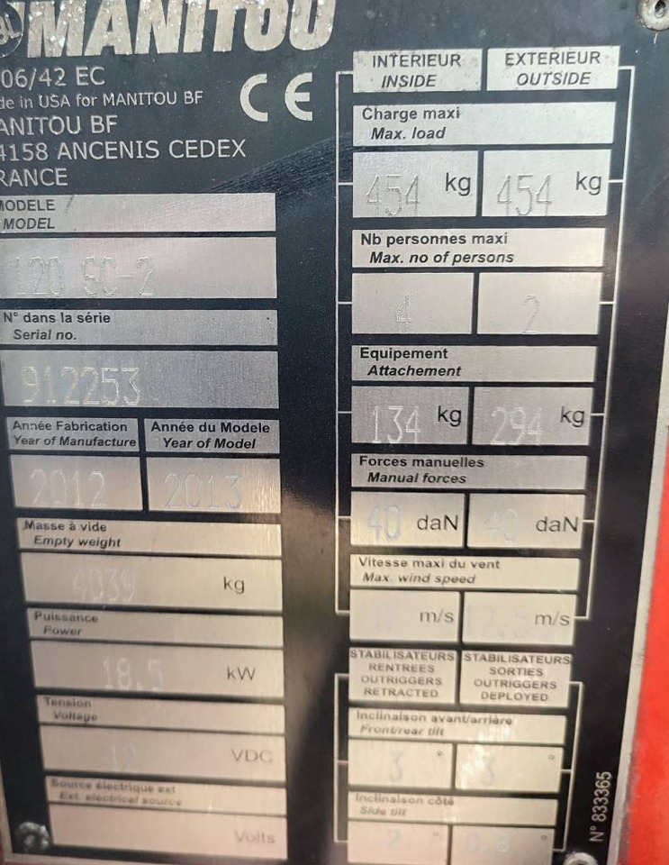 Manitou 120SC-2 - Platforma foarfeca: Foto 5 Manitou 120SC-2 - Platforma foarfeca: Foto 5