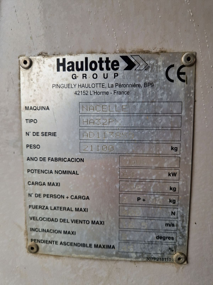 HAULOTTE HA 32 PX - Nacela articulata: Foto 5 HAULOTTE HA 32 PX - Nacela articulata: Foto 5