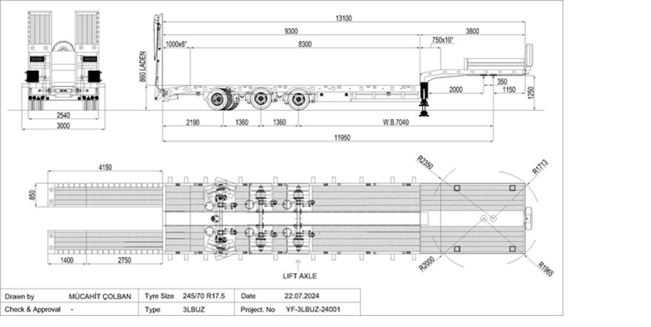 YALCIN 3 ESSIEUX STD - Semiremorcă transport agabaritic: Foto 3 YALCIN 3 ESSIEUX STD - Semiremorcă transport agabaritic: Foto 3