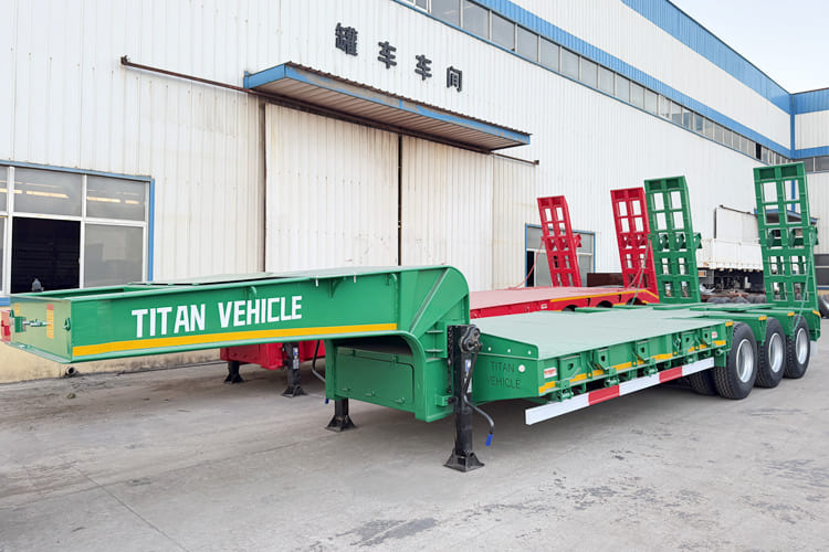TITAN Exposed Tyre 3 Axle 80 Tons Low Bed Trailer Price - Semiremorcă transport agabaritic: Foto 1 TITAN Exposed Tyre 3 Axle 80 Tons Low Bed Trailer Price - Semiremorcă transport agabaritic: Foto 1