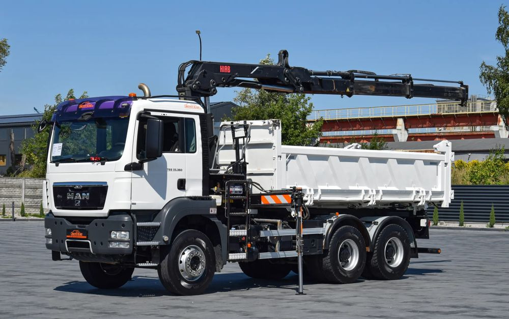 MAN TGS 33.360 / 6x4 / HDS HIAB 122 E-2 HIDUO / STEROWANIE RADIOWE / WYWROTKA / HYDROBURTA / AUTOMAT / KLIMA / TEMPOMAT / KAMERA COFANIA / SPROWADZONY - Camion basculantă, Camion cu macara: Foto 1 MAN TGS 33.360 / 6x4 / HDS HIAB 122 E-2 HIDUO / STEROWANIE RADIOWE / WYWROTKA / HYDROBURTA / AUTOMAT / KLIMA / TEMPOMAT / KAMERA COFANIA / SPROWADZONY - Camion basculantă, Camion cu macara: Foto 1